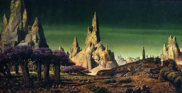 Matte painting Forbidden Planet: 1956 sci-fi classic inspired by Shakespeare's The Tempest