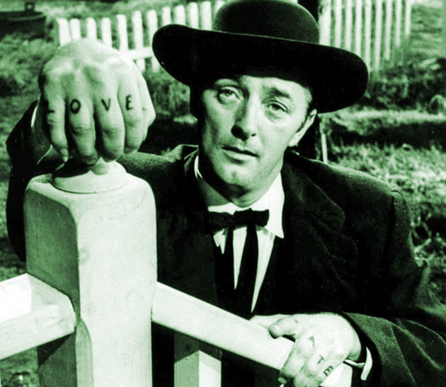 Robert Mitchum The Night of the Hunter: Perfectly miscast psychopathic murderer