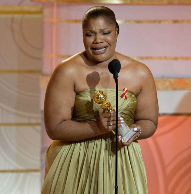 Mo'Nique Golden Globe winner crying