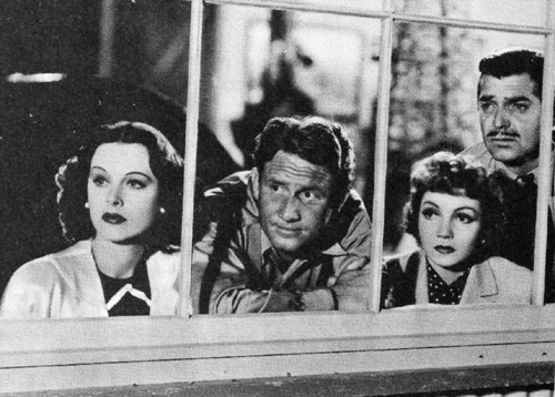 Hedy Lamarr, Spencer Tracy, Claudette Colbert, Clark Gable in Boom Town